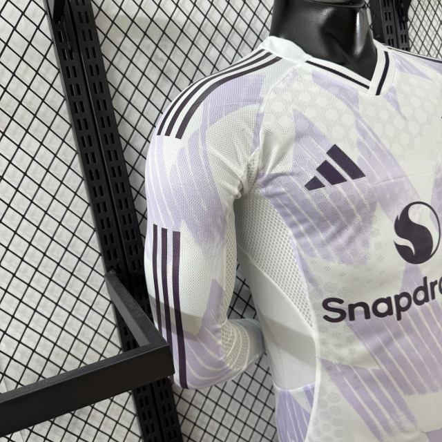 2025/26 Manchester United Away Jersey Player Version Long Sleeve 