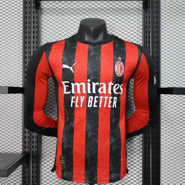 2025/26 AC Milan Home Jersey Long Sleeve Player Version