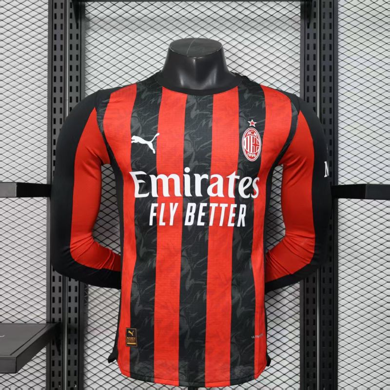 2025/26 AC Milan Home Jersey Long Sleeve Player Version