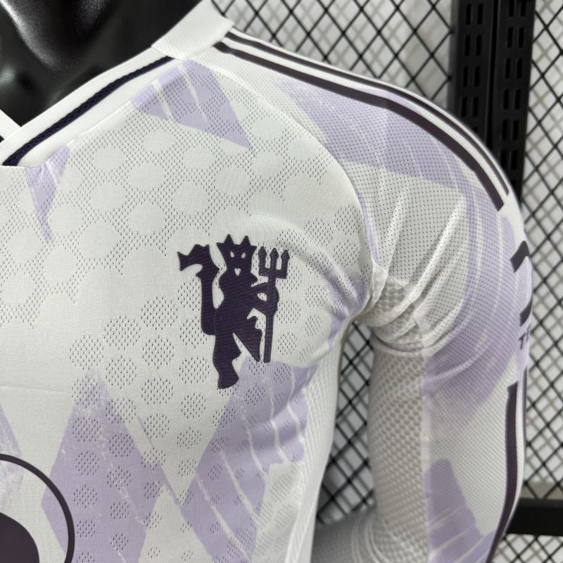 2025/26 Manchester United Away Jersey Player Version Long Sleeve 