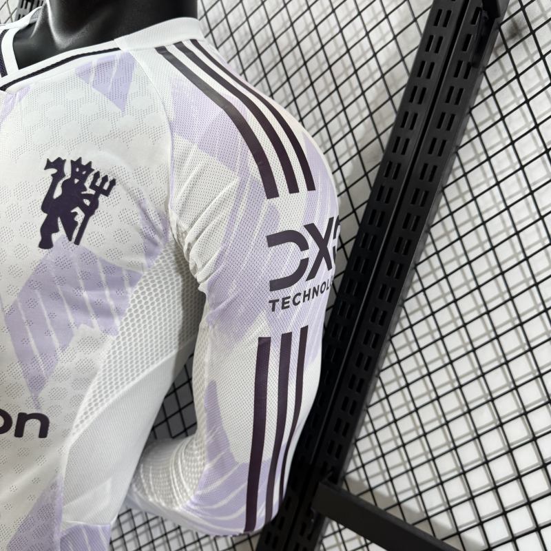 2025/26 Manchester United Away Jersey Player Version Long Sleeve 