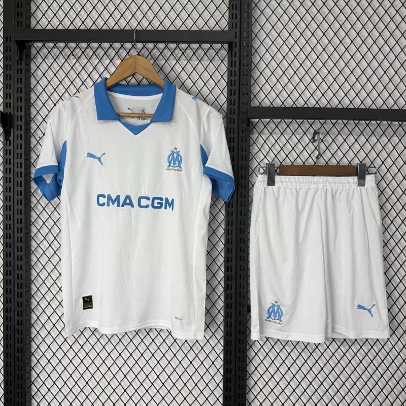 2025/26 Marseille Home Kits Jersey + Shorts