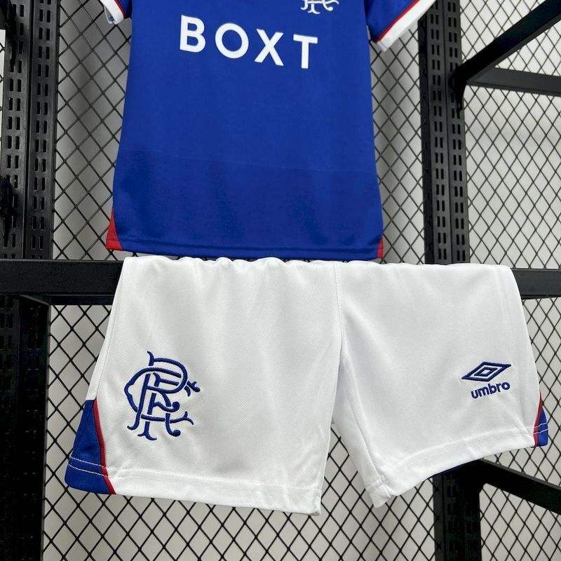 2025/26 Glasgow Rangers Home Kids Kit Jersey