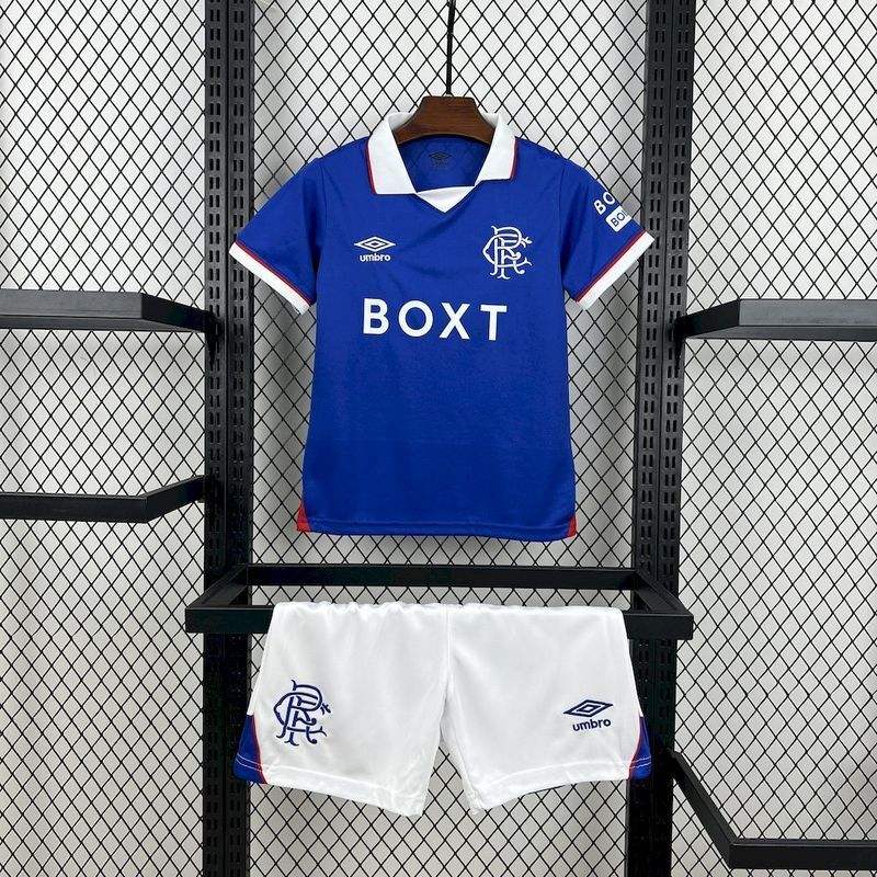 2025/26 Glasgow Rangers Home Kids Kit Jersey