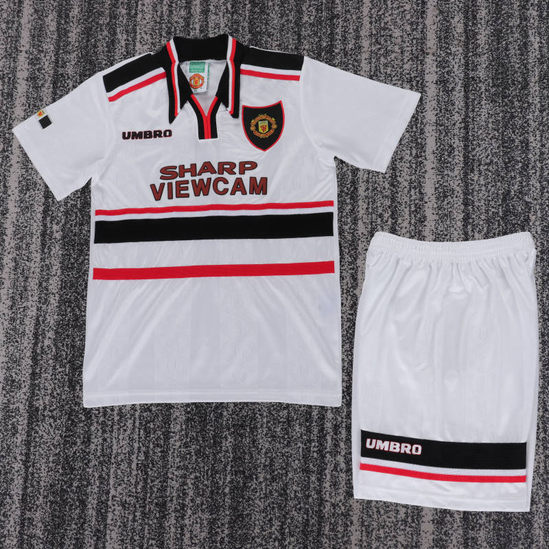 1998/99 Manchester United Away Retro Kids Jersey 