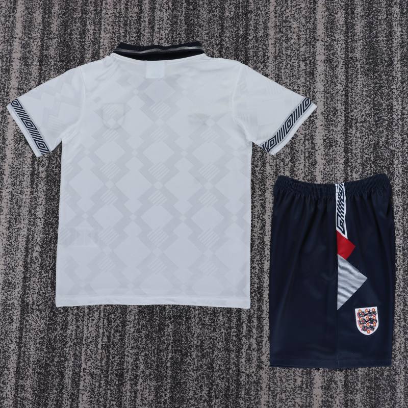 1990 World Cup England Home Retro Kids Jersey 