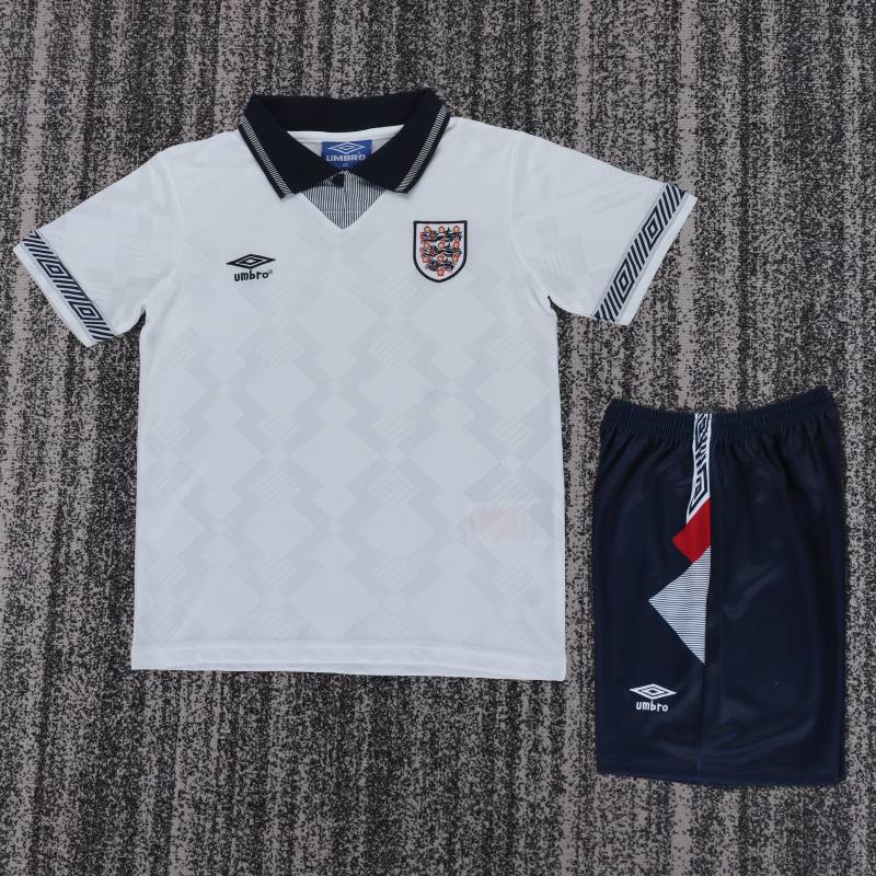 1990 World Cup England Home Retro Kids Jersey 
