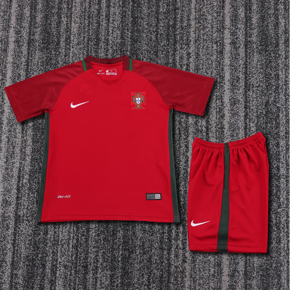 2016 Euro Cup Portugal Home Retro Kids Jersey 