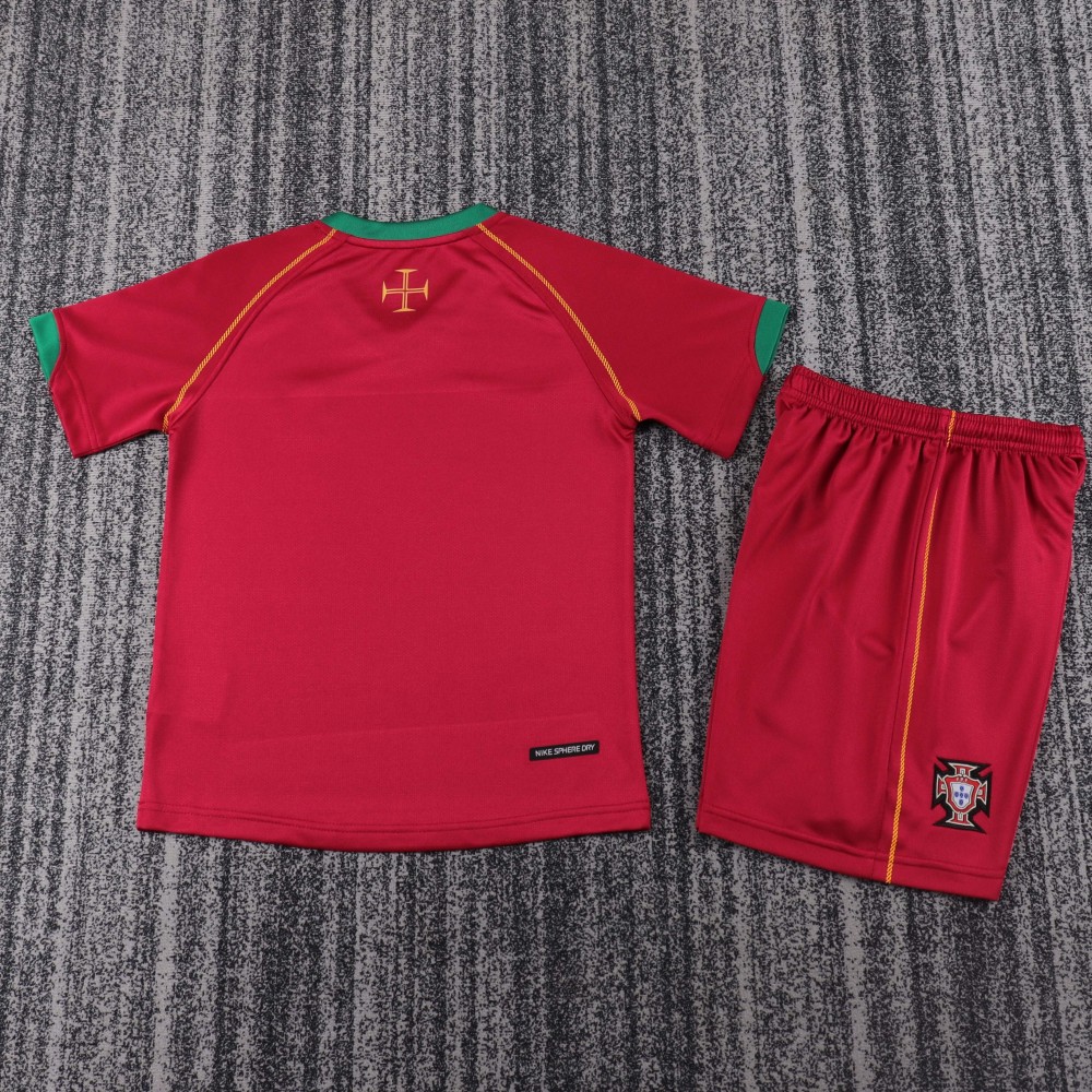 2006 World Cup Portugal Home Retro Kids Jersey 