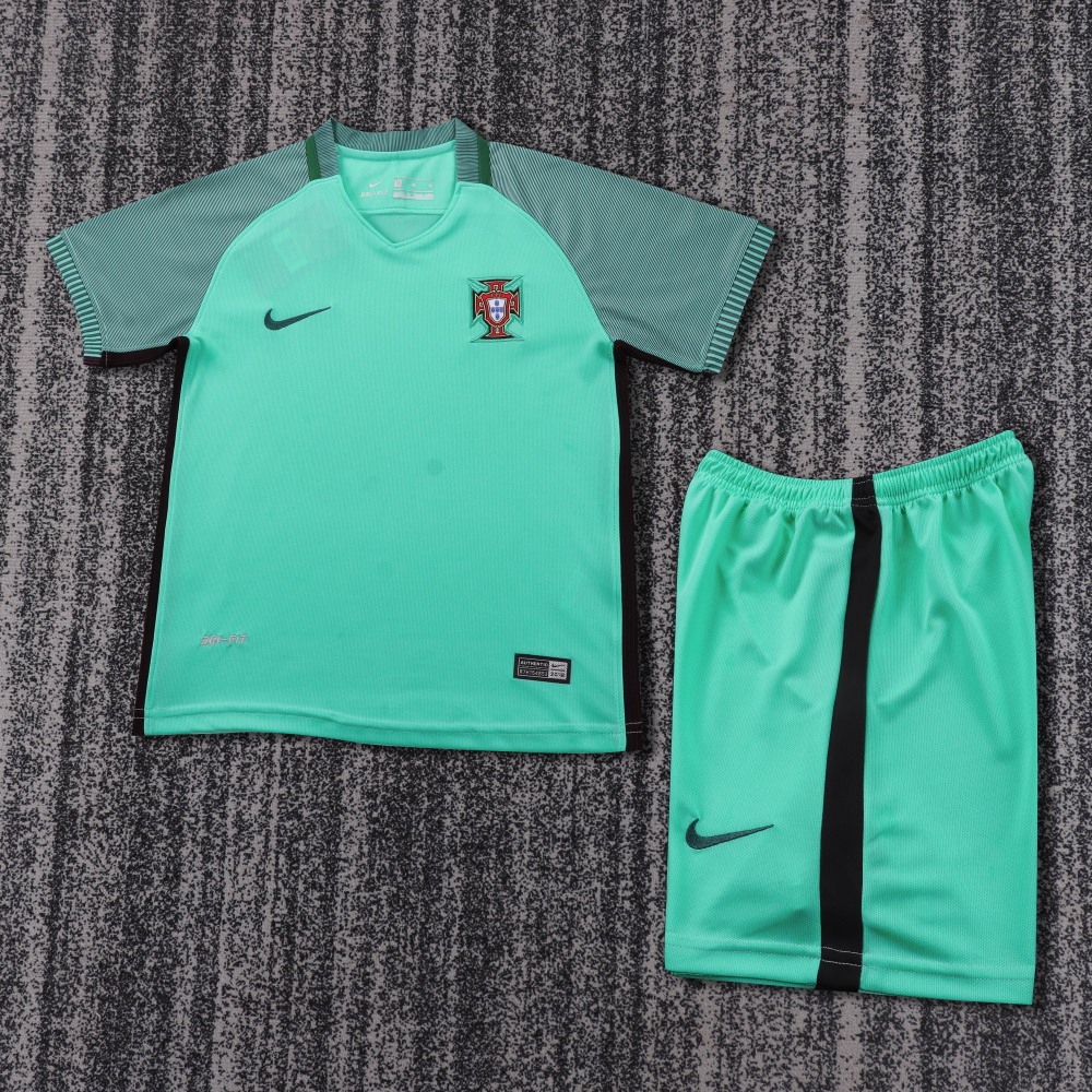 2016 Euro Cup Portugal Away Retro Kids Jersey 