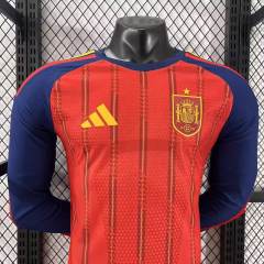 2026 World Cup Spain Home Jersey Player Version Long Sleeve