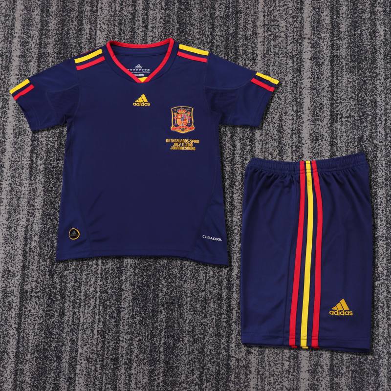 2010 World Cup Spain Away Retro Kids Jersey  