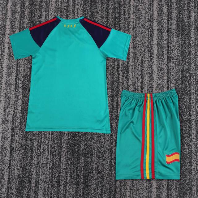 2010 World Cup Spain Goalkeeper Retro Kids Jersey  