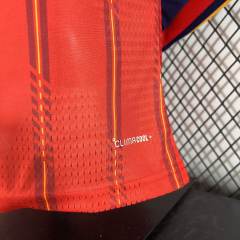 2026 World Cup Spain Home Jersey Player Version Long Sleeve