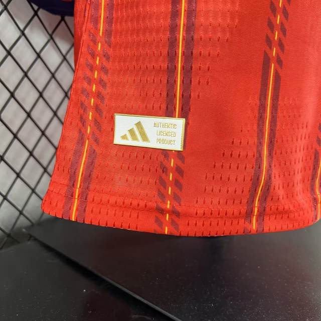 2026 World Cup Spain Home Jersey Player Version Long Sleeve