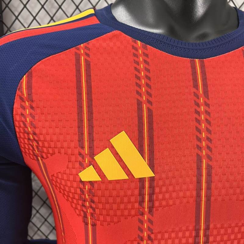 2026 World Cup Spain Home Jersey Player Version Long Sleeve