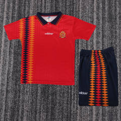 1994 World Cup Spain Home Retro Kids Jersey  