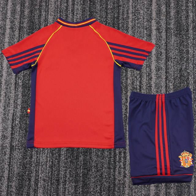 1998 World Cup Spain Home Retro Kids Jersey  