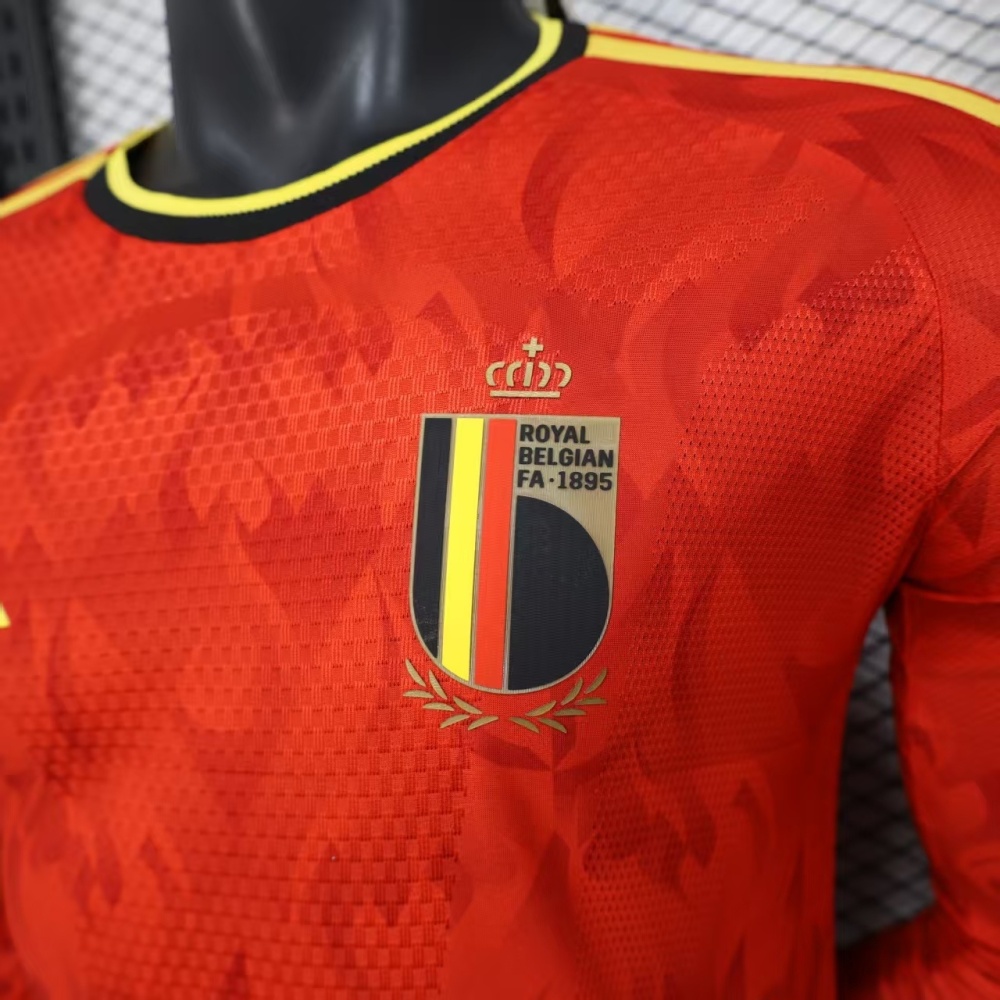 2026 Belgium Home Jersey Player Version Long Sleeve