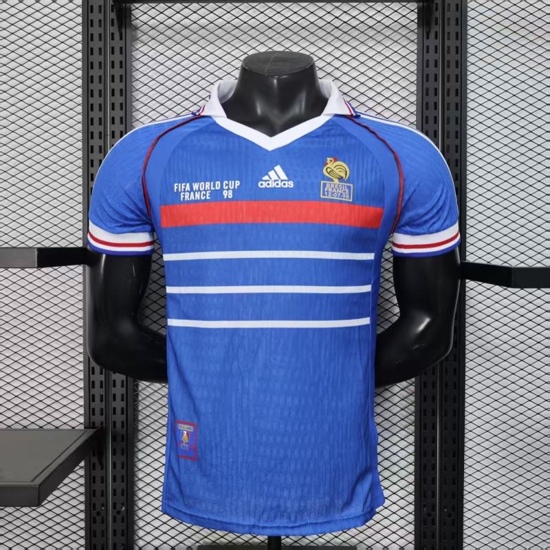 1998 World Cup France Home Retro Jersey Player Version Final