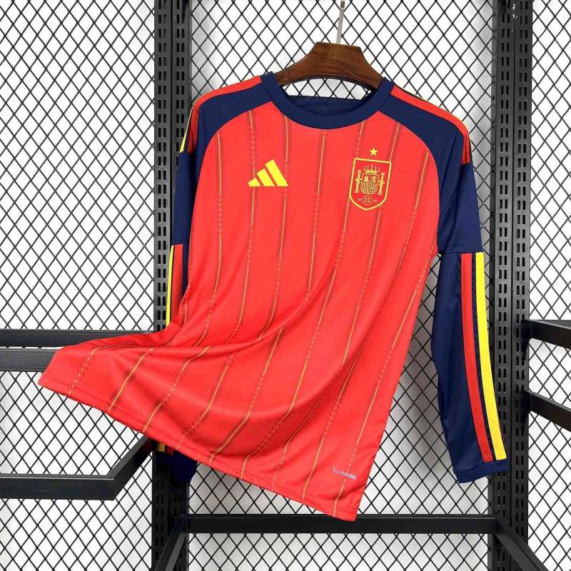 2026 World Cup Spain Home Jersey Long Sleeve