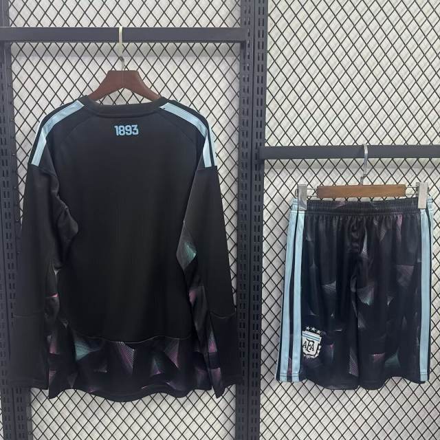 2026 World Cup Argentina Goalkeeper Kids Jersey Long Sleeve