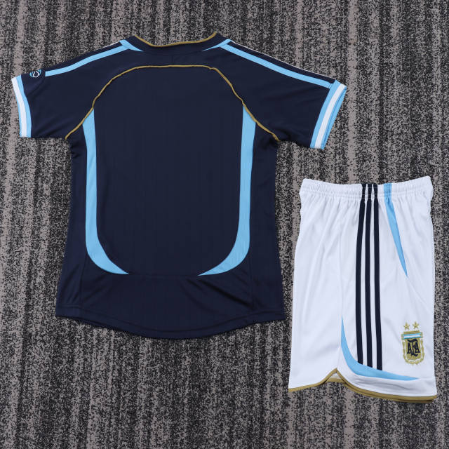 2006 World Cup Argentina Away Retro Kids Jersey