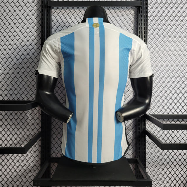 2022 World Cup Argentina 2-Star Home Retro Jersey Player Version