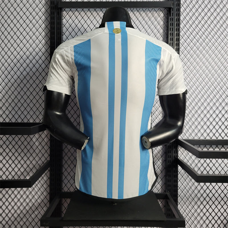 2022 World Cup Argentina 2-Star Home Retro Jersey Player Version