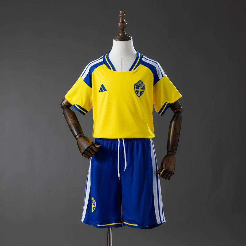 2026 World Cup Sweden Home Kids Jersey