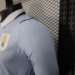 2026 World Cup Uruguay Home Jersey Player Version Long Sleeve