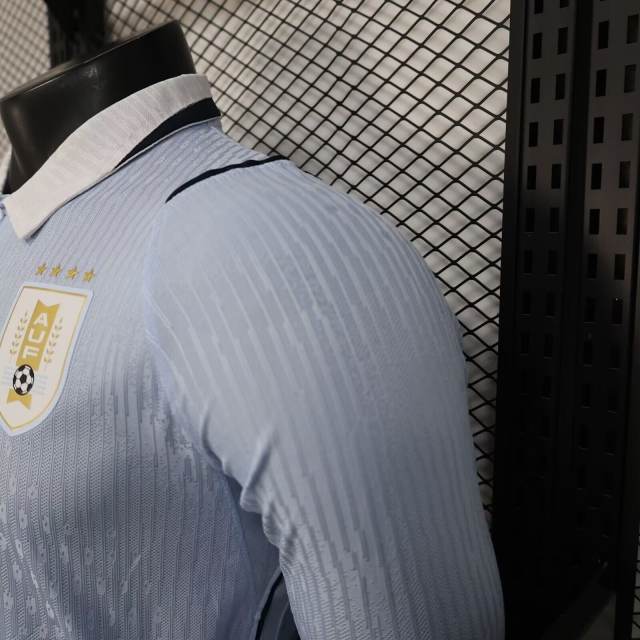 2026 World Cup Uruguay Home Jersey Player Version Long Sleeve