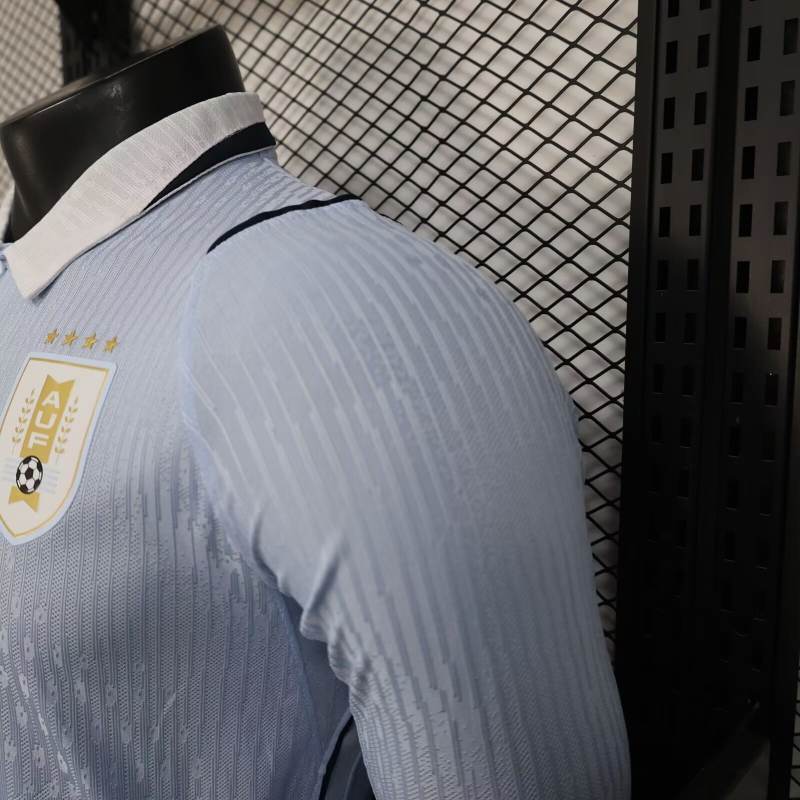 2026 World Cup Uruguay Home Jersey Player Version Long Sleeve