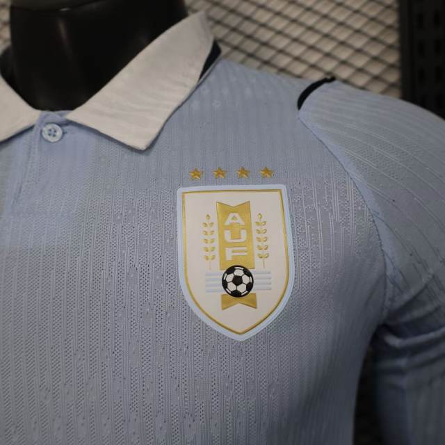 2026 World Cup Uruguay Home Jersey Player Version Long Sleeve