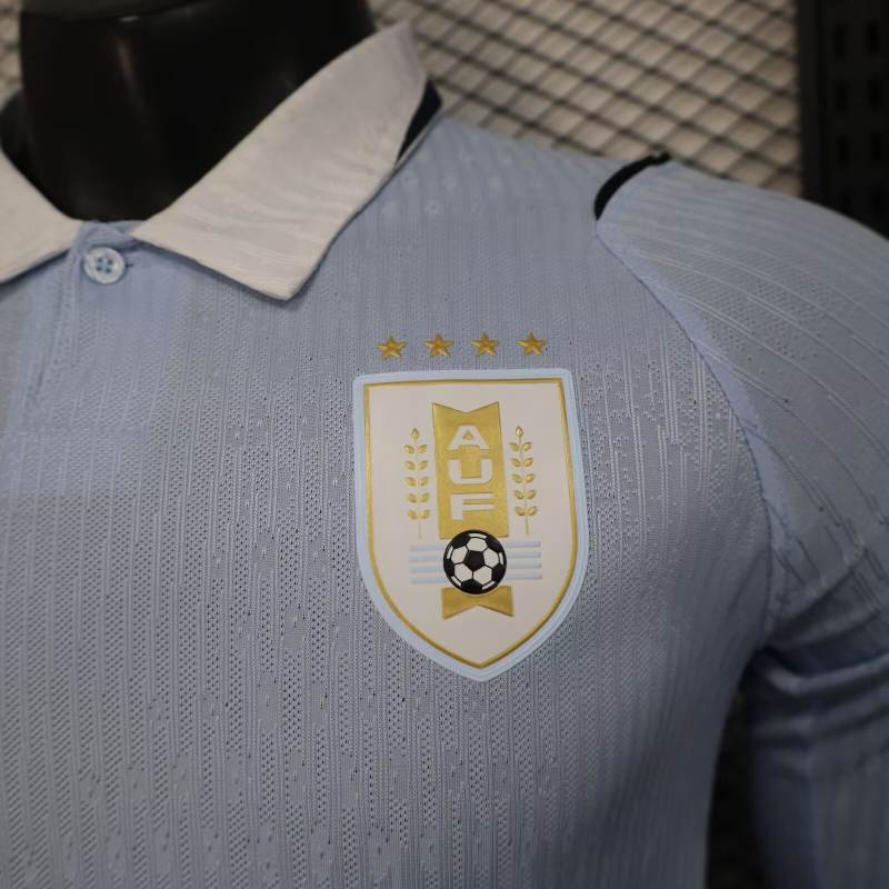 2026 World Cup Uruguay Home Jersey Player Version Long Sleeve