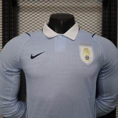 2026 World Cup Uruguay Home Jersey Player Version Long Sleeve