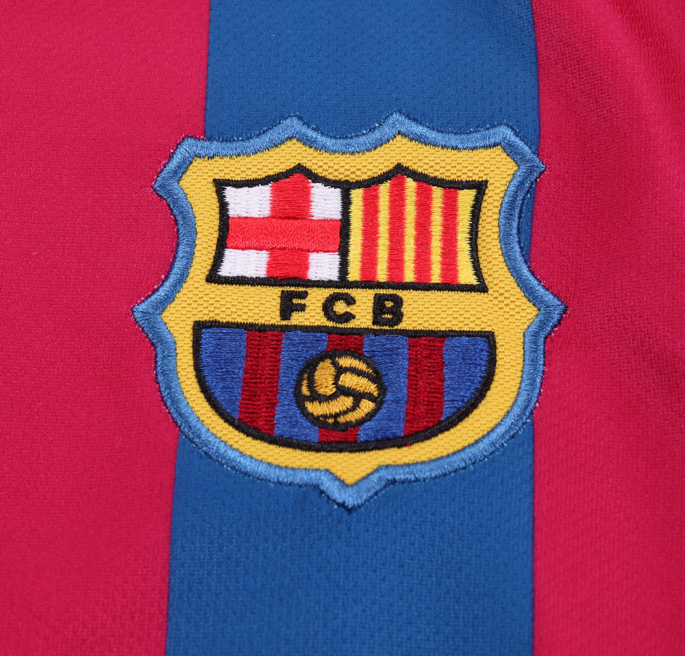 2005/06 Barcelona Home Retro Kids Jersey Long Sleeve