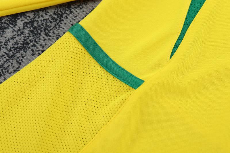 2002 World Cup Brazil Home Retro Kids Jersey Long Sleeve