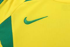 2002 World Cup Brazil Home Retro Kids Jersey Long Sleeve