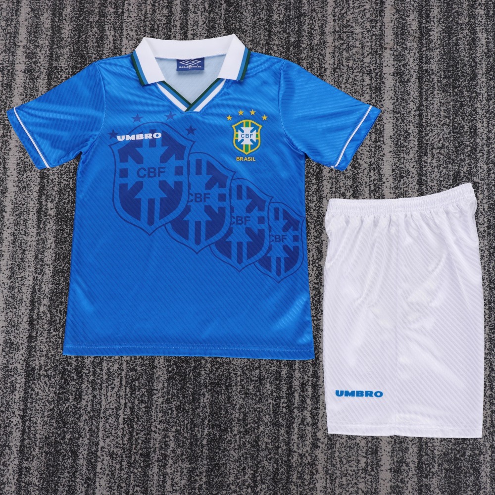 1996 Brazil AwayRetro Kids Jersey  