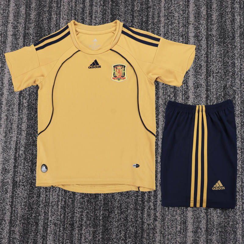 2008 Euro Cup Spain Away Retro Kids Jersey  
