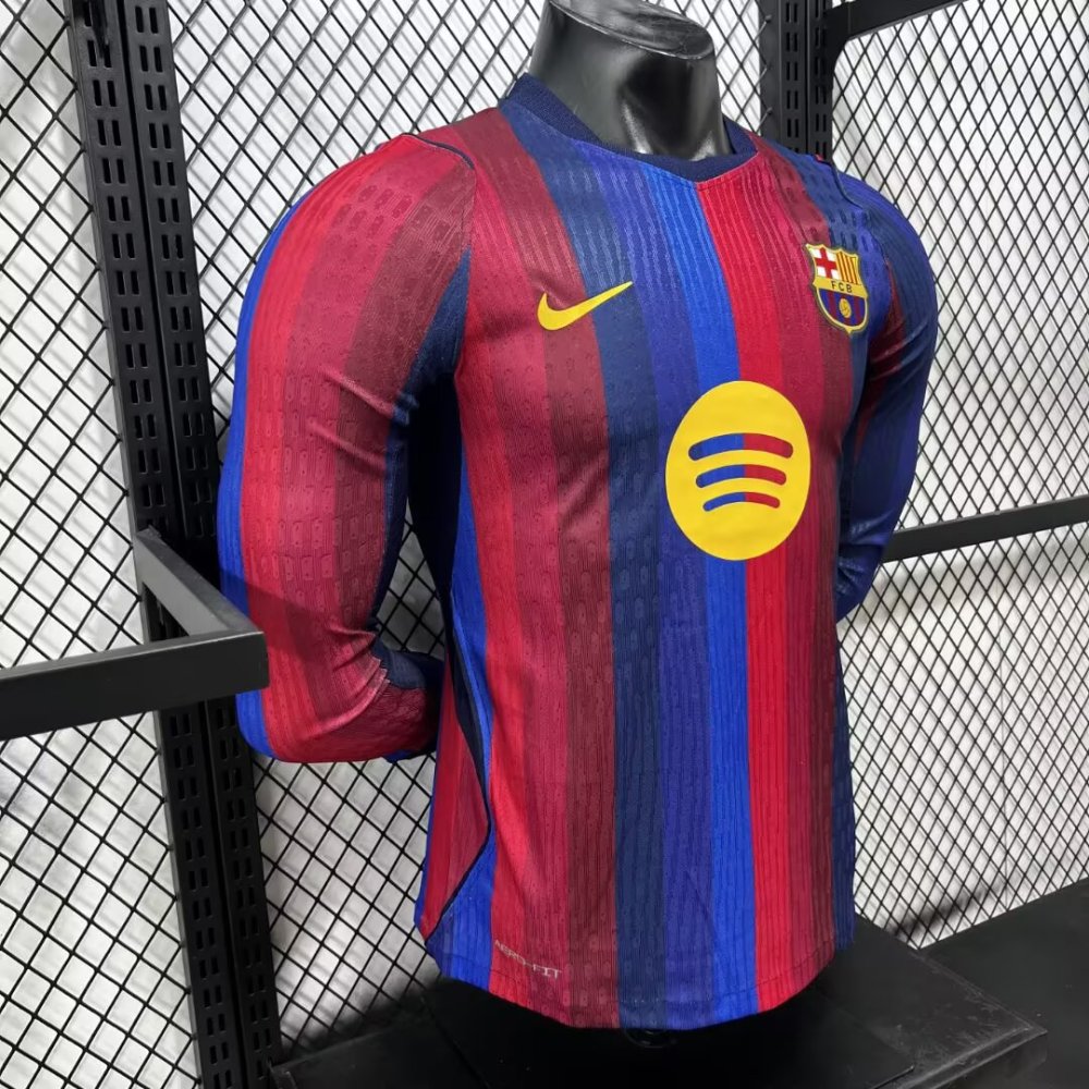 2026/27 Barcelona Home Jersey Player Version Long Sleeve