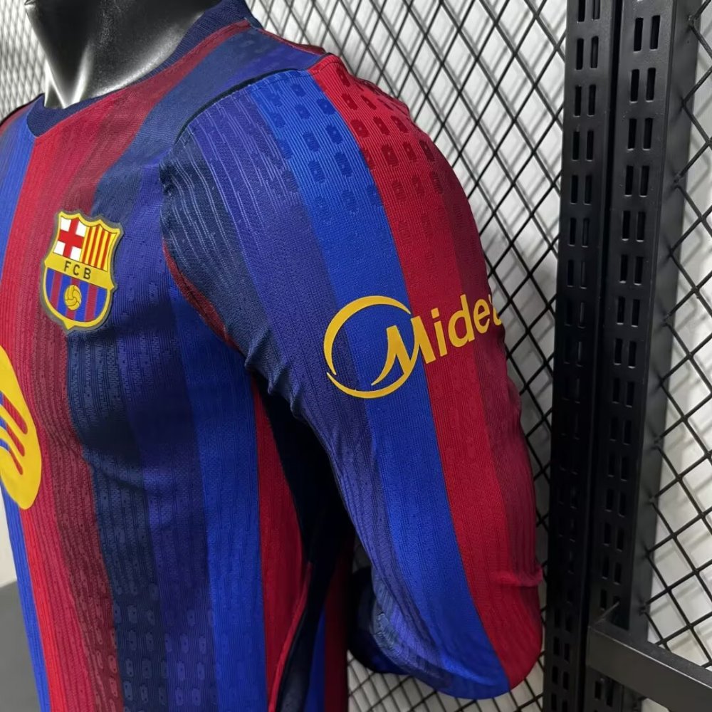 2026/27 Barcelona Home Jersey Player Version Long Sleeve