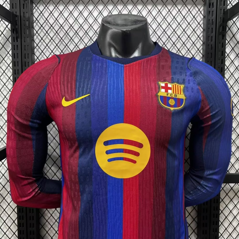 2026/27 Barcelona Home Jersey Player Version Long Sleeve