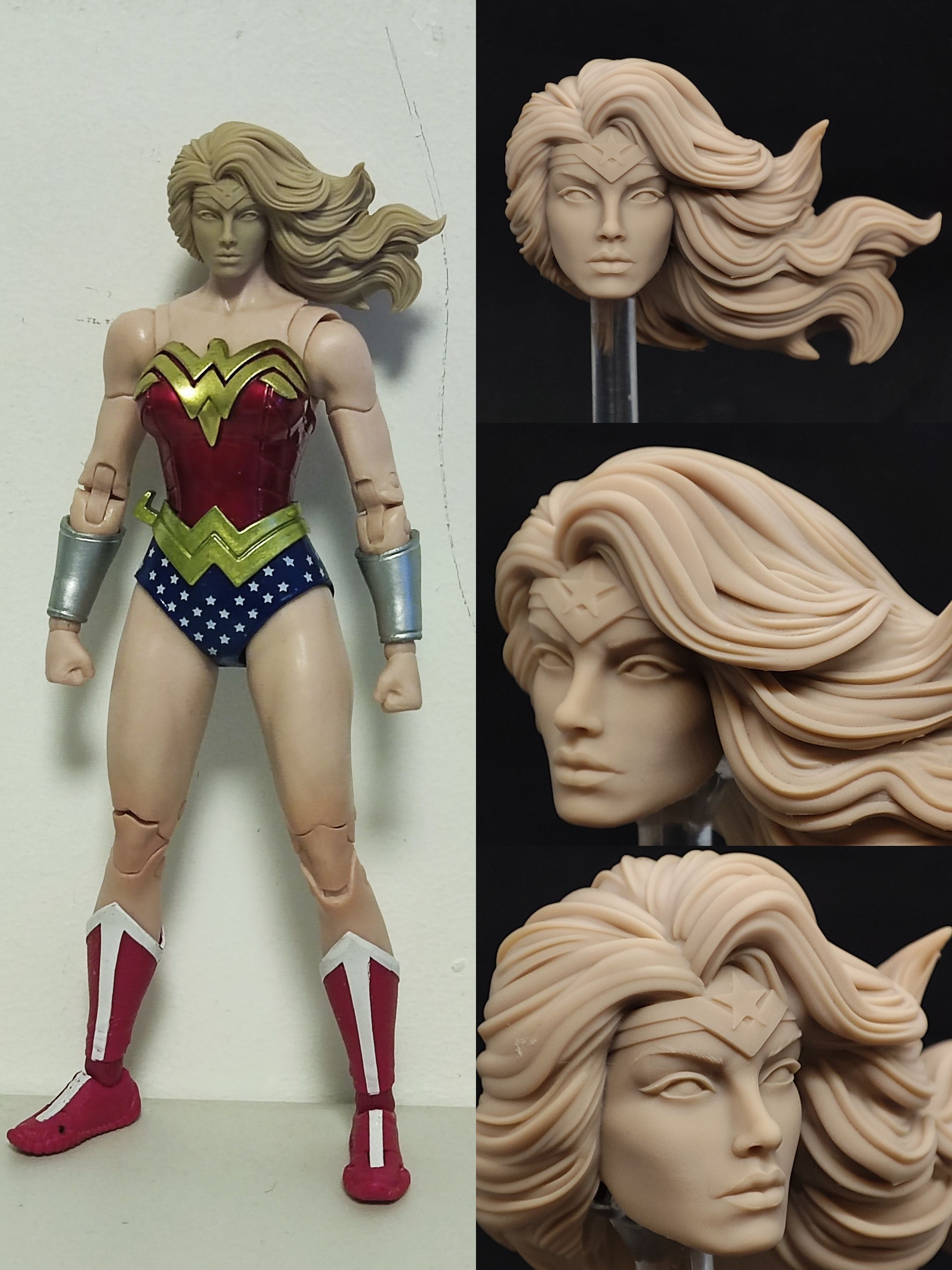 DC麦克法兰蚂蚁神奇女侠亚马逊女战士头雕白膜bm23273