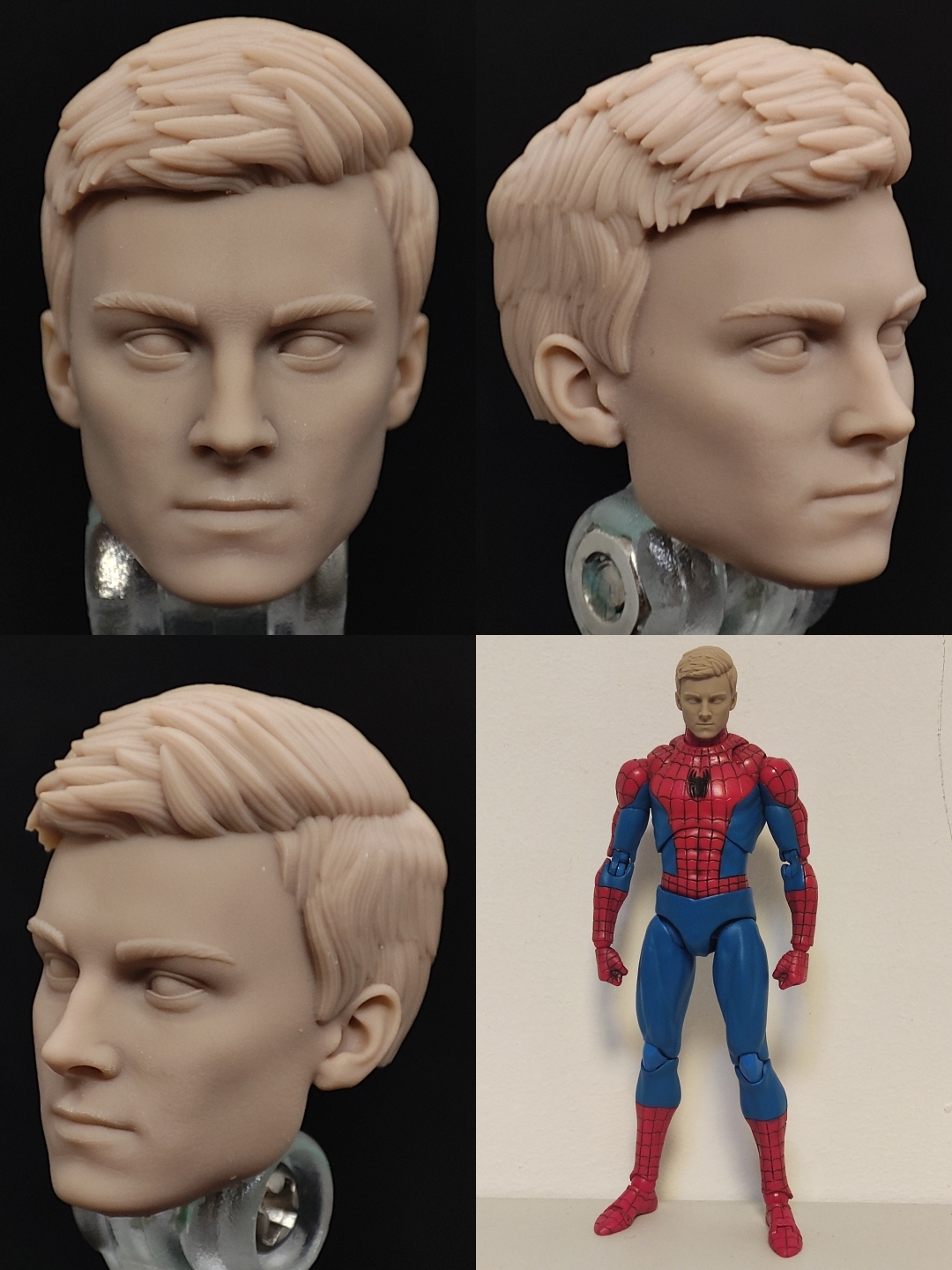 漫威ml mafex ps5ps4游戏蜘蛛侠彼得帕克pp真人头头雕白膜bm23266