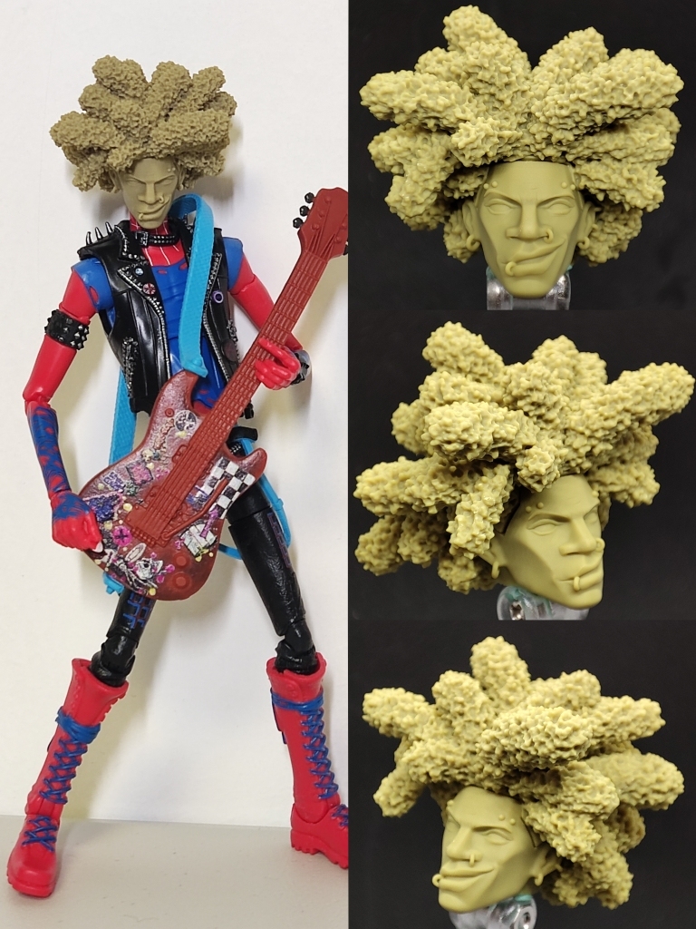 漫威ml 纵横宇宙迈尔斯 朋克蜘蛛侠 霍比 v2头雕白膜bm23231