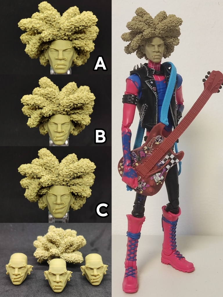 漫威ml 纵横宇宙迈尔斯 朋克蜘蛛侠 霍比 v2头雕白膜bm23231