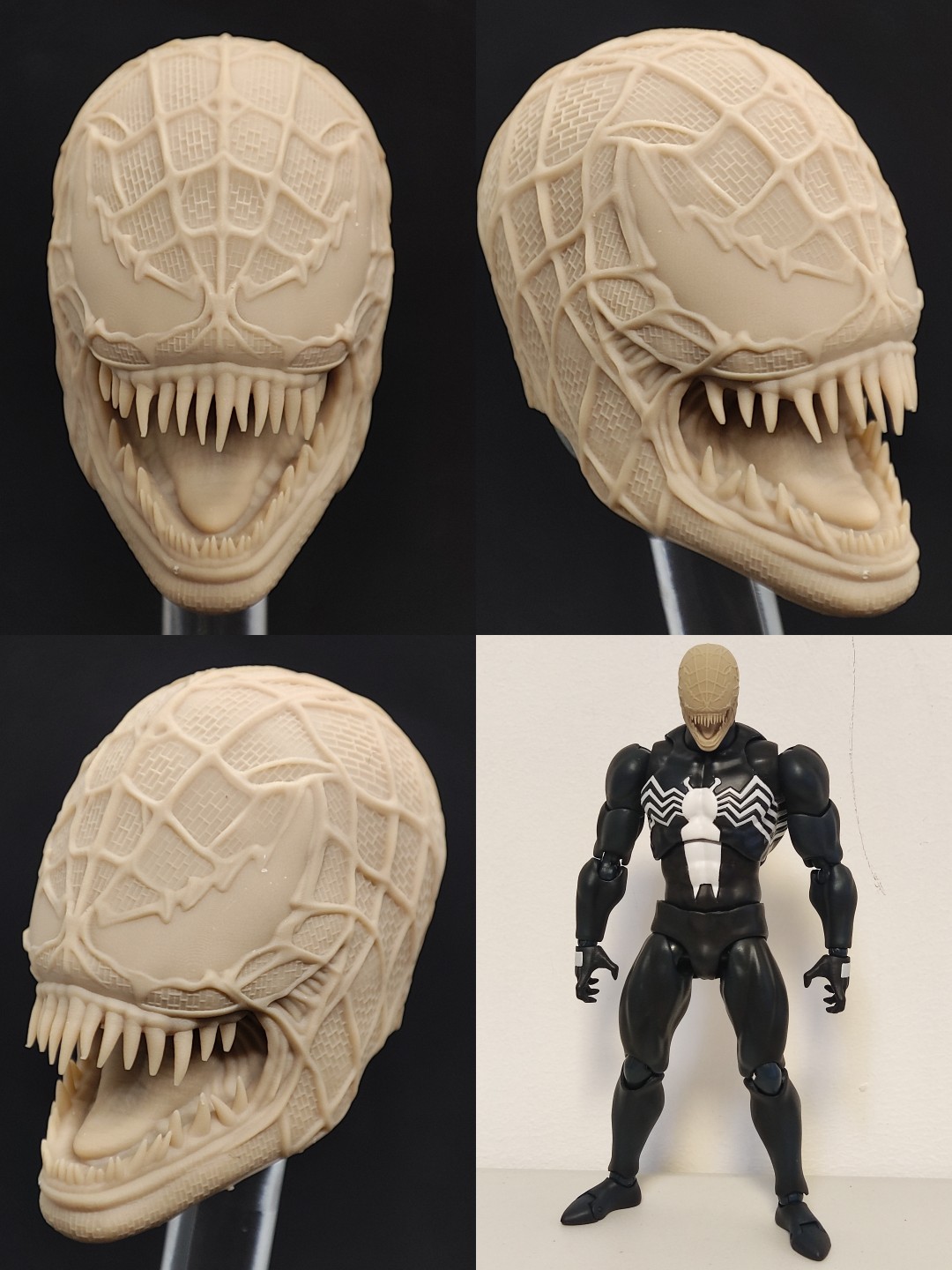 漫威ml mafex 毒液 托比蜘蛛侠电影版毒液头雕白膜bm23224