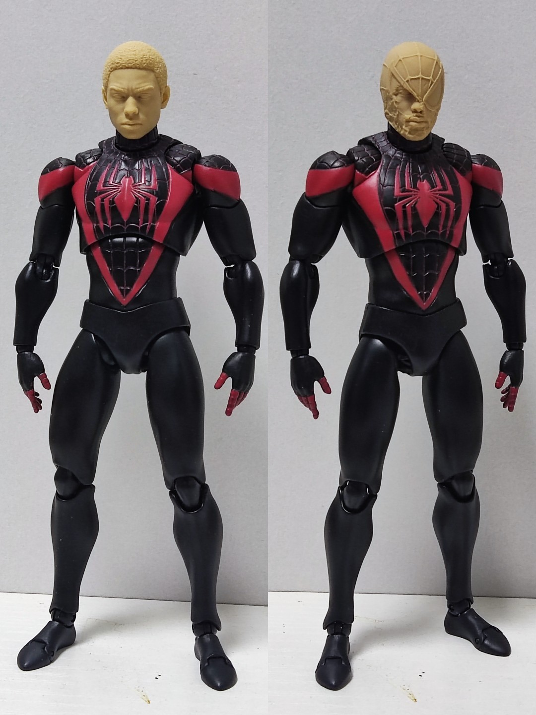 漫威ml mafex 迈尔斯蜘蛛侠 ps4蜘蛛侠头雕白膜bm23130